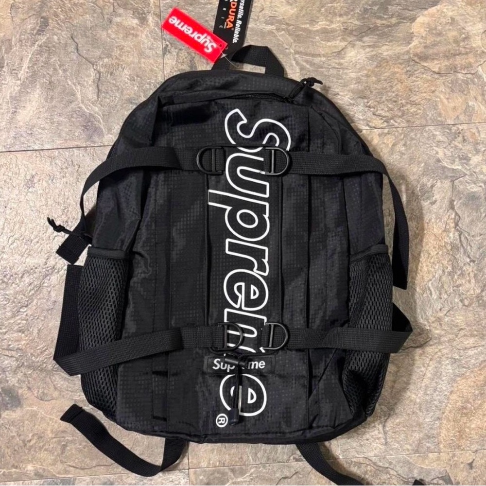 Supreme Black Logo Backpack